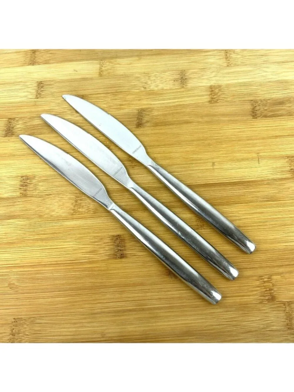 Oneida Leda Set Of 3 Dinner Knives 18/10 Stainless Steel Flatware